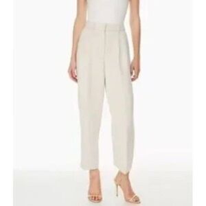Wilfred Carrot Cream Ivory High Rise Pleated Pants Size 8